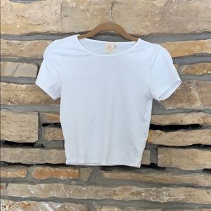 White cropped tee